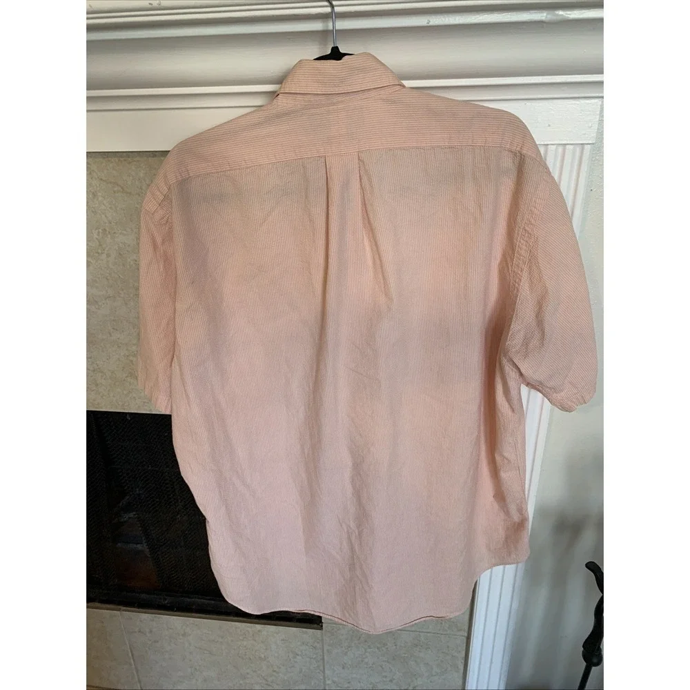 Ralph Lauren Button Up Shirt Men's Cotton Short Sleeve Size L  Pink